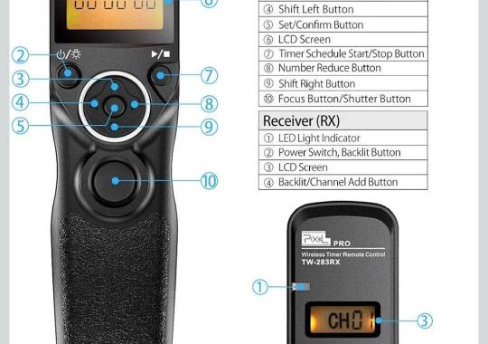 Pixel Pro TW-283 wireless timer remote control